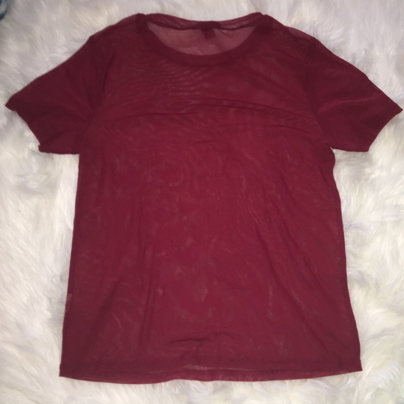 Dark Red MESH Top - Picture 4 of 5